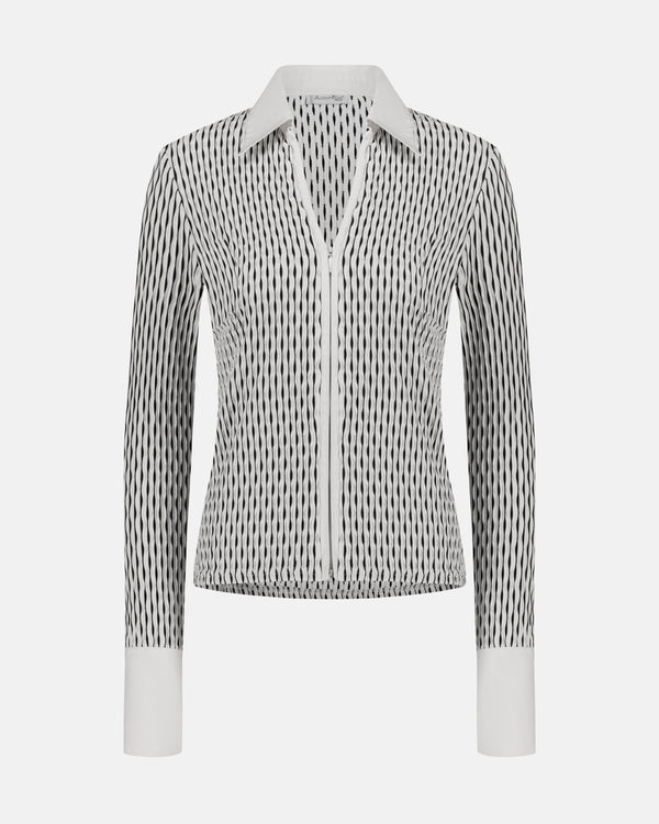 B&W Zip-Up Top